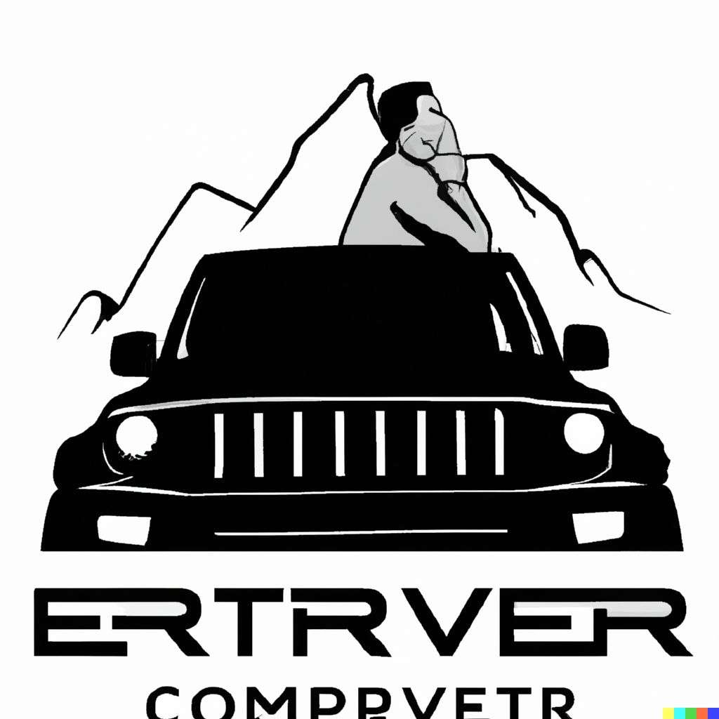 someone gazing at Mount Everest, auto company logo design